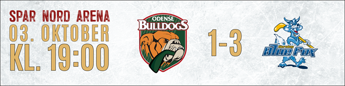 Kampresultat fra Metal Ligaen kamp mellem Odense Bulldogs og Herning Blue Fox i Spar Nord Arena