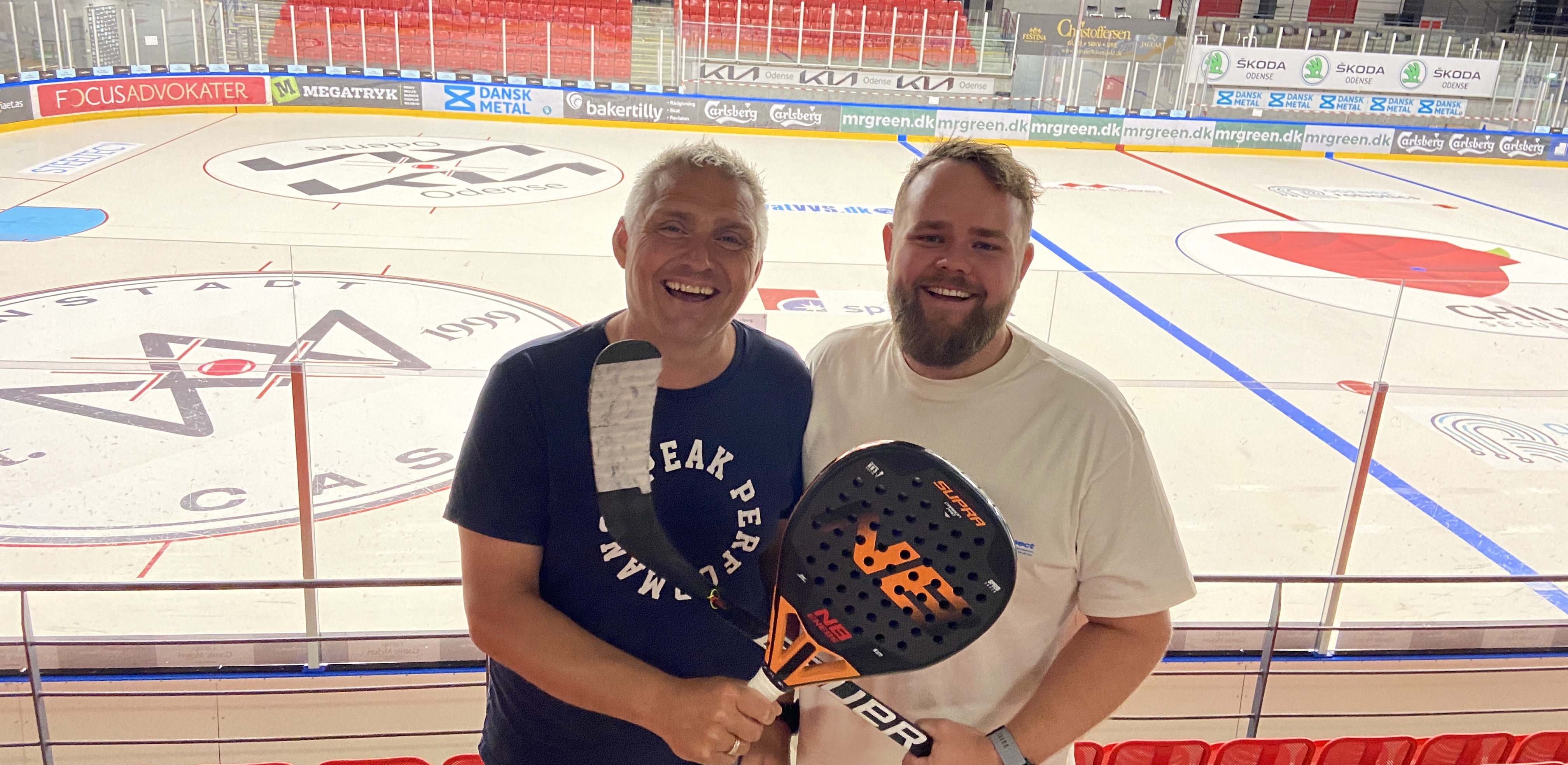 Fra venstre: Jacob Landtved (Odense Bulldogs), Kasper Polk (PadelBoxen)